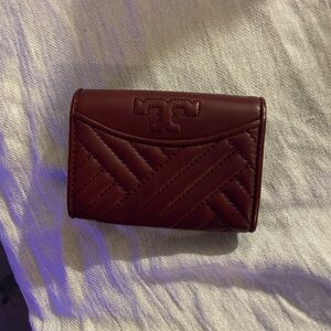Tory Burch Burgundy Quilted Wallet
